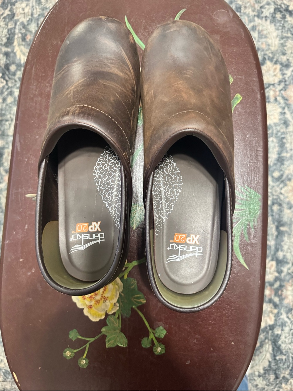 Dansko Men's Brown Leather Slip-On Clogs